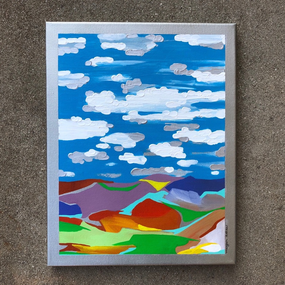 NEW 🌥 Cloudy Mixed Media / Palette Knife Painting